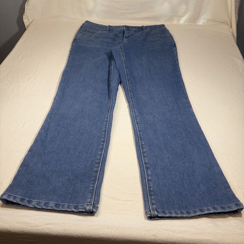 Natural Reflections Women's Fleece Flannel Lined Blue Jeans Denim Sz 14 Stretch
